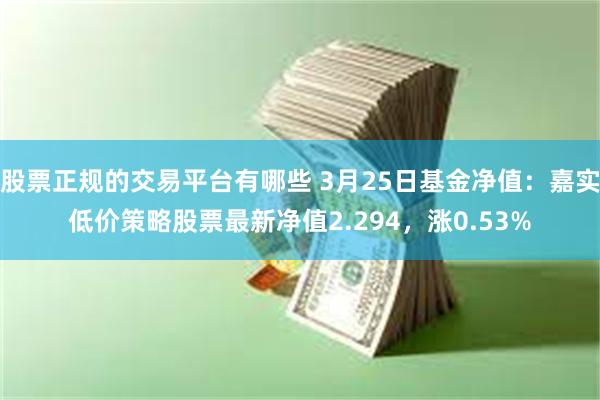 股票正规的交易平台有哪些 3月25日基金净值：嘉实低价策略股票最新净值2.294，涨0.53%