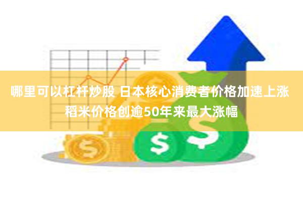 哪里可以杠杆炒股 日本核心消费者价格加速上涨 稻米价格创逾50年来最大涨幅