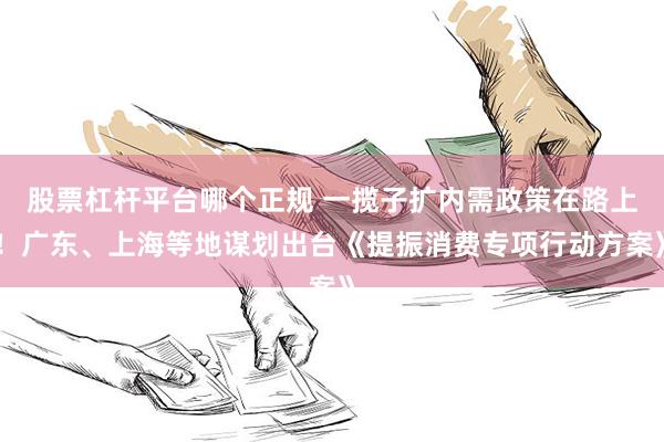 股票杠杆平台哪个正规 一揽子扩内需政策在路上！广东、上海等地谋划出台《提振消费专项行动方案》