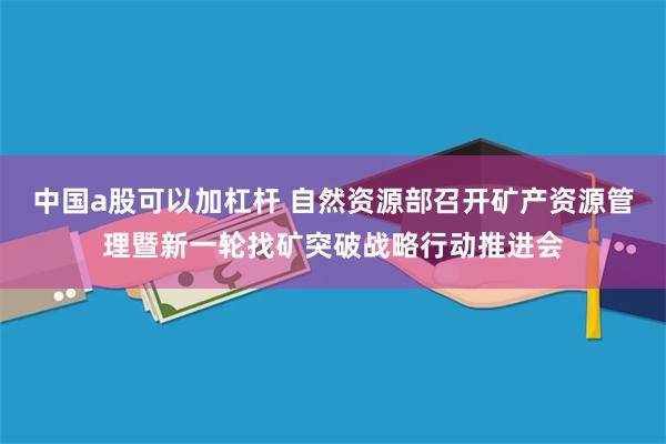 中国a股可以加杠杆 自然资源部召开矿产资源管理暨新一轮找矿突破战略行动推进会